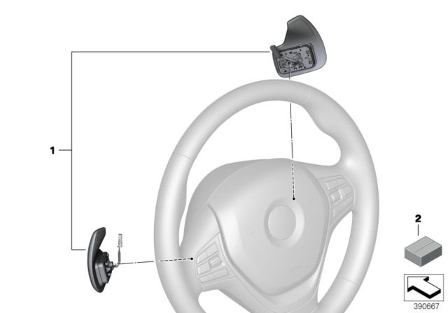 2015 BMW 328i xDrive Shift Paddles Diagram