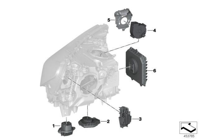 2019 BMW M760i xDrive Front Light Electronics Control Unit Diagram for 63117472767