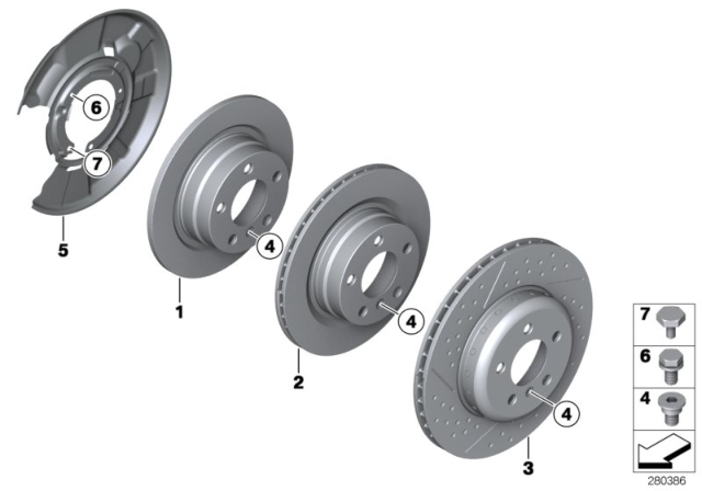 2016 BMW 435i Rear Wheel Brake / Brake Disc Diagram