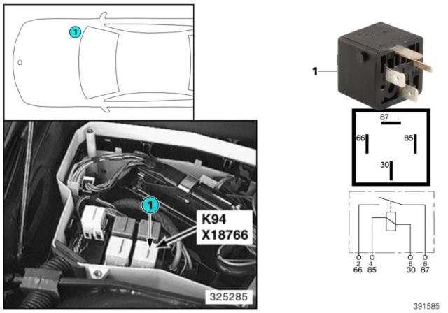 2000 BMW 540i Relay, Motor Diagram