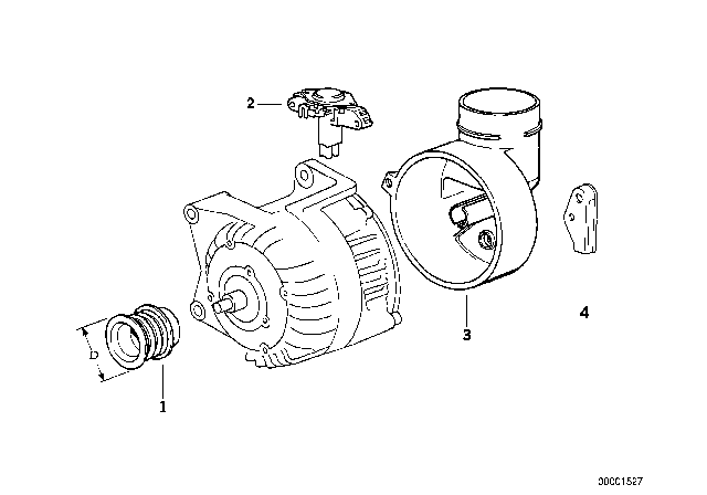 1997 BMW M3 Alternator, Individual Parts Diagram 1