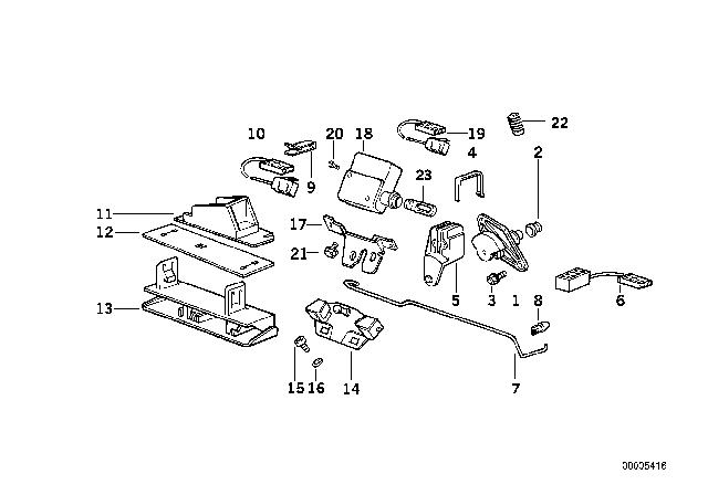 1995 BMW 525i Micro-Switch Trunk Lid Lock Diagram for 61318355130