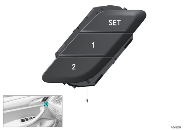 2020 BMW M340i Button For Seat Memory Diagram