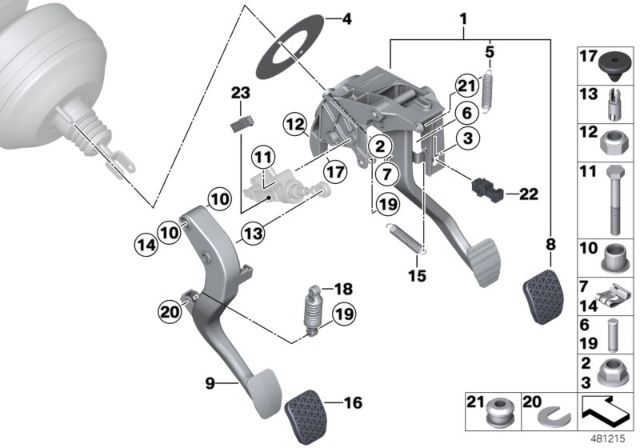 2017 BMW M240i COMPLETE PEDAL ASSEMBLY Diagram for 35006860645