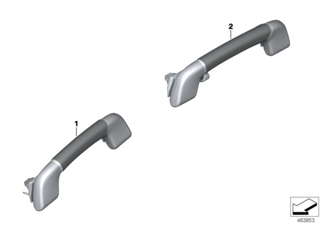 2019 BMW 740e xDrive Individual Grab Handle Diagram