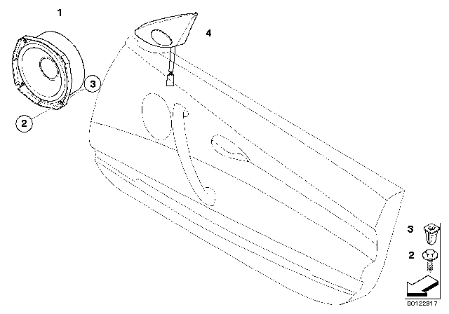 2007 BMW Z4 Right Loudspeaker Tweeter Diagram for 65139143238