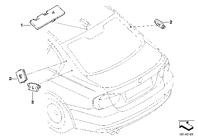 2009 BMW 328i xDrive Single Parts For Antenna-Diversity Diagram