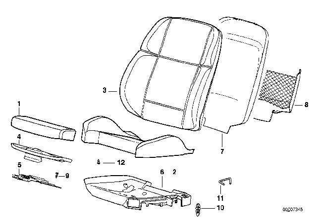 1996 BMW 318ti Pad / Seat Pan Of BMW Sports Seat Diagram