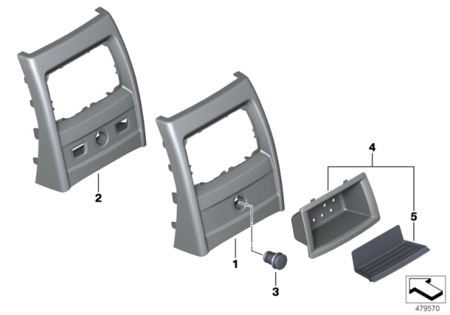 2015 BMW 435i Mounting Parts, Centre Console, Rear Diagram