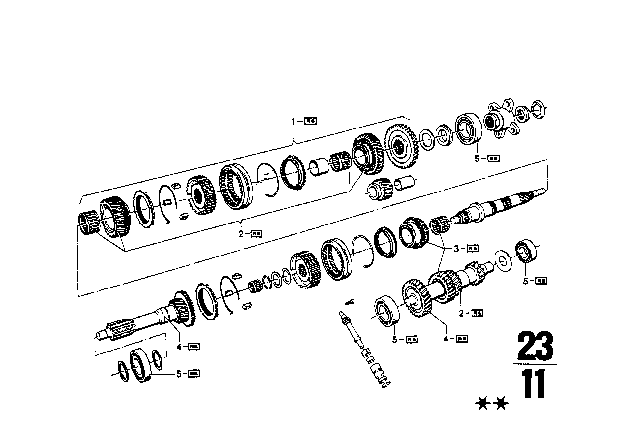 1970 BMW 1602 Gear Wheel Set Parts / Repair Kits (Getrag 242) Diagram 3