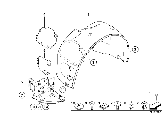 2004 BMW Z4 Wheel Arch Trim Diagram 1