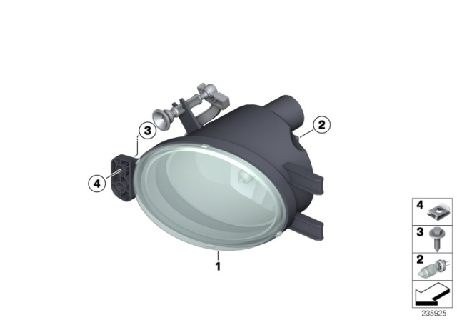 2011 BMW 128i Fog Lights, Left Diagram for 63177273447