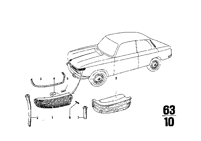 1976 BMW 2002 Left Turn Indicator Diagram for 63131351629