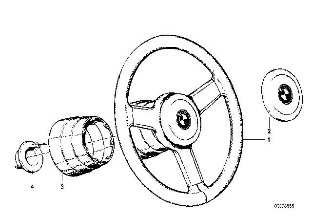 1982 BMW 633CSi Sports Steering Wheel Diagram 1