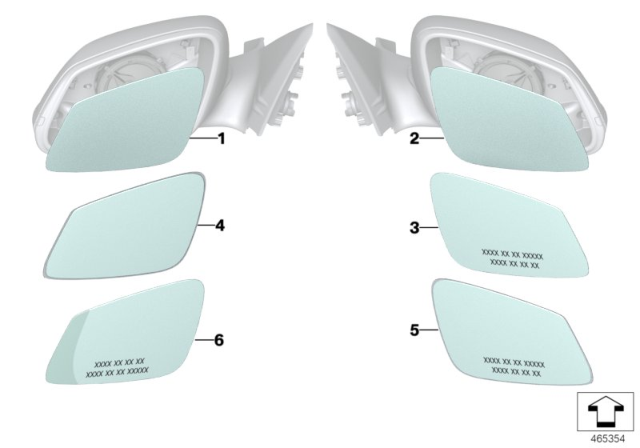 2015 BMW X1 Mirror Glass Diagram 2
