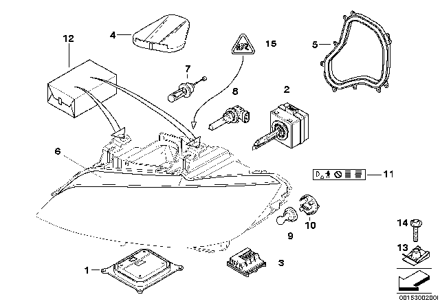 2011 BMW M3 Headlight Diagram 2