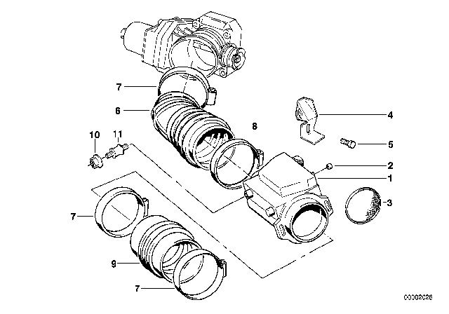 1994 BMW 850Ci Connector Diagram for 13711733302