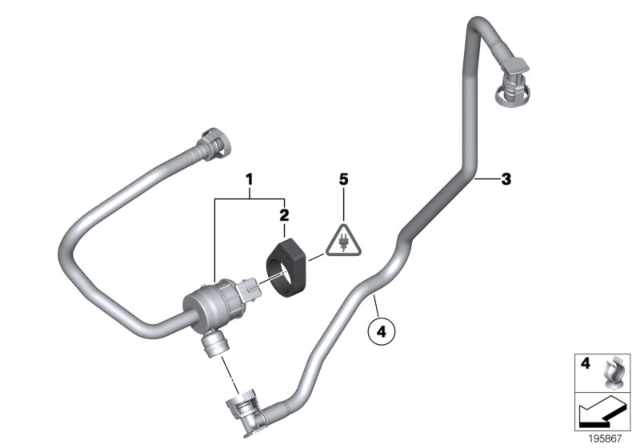 2012 BMW X3 Fuel Tank Ventilation Valve With Pipe Diagram for 13907636148