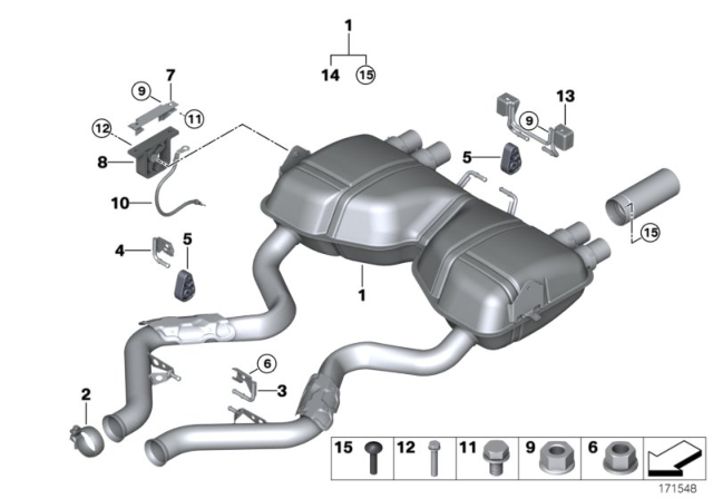 2008 BMW M3 Tailpipe Trim, Chrome Diagram for 18307839518