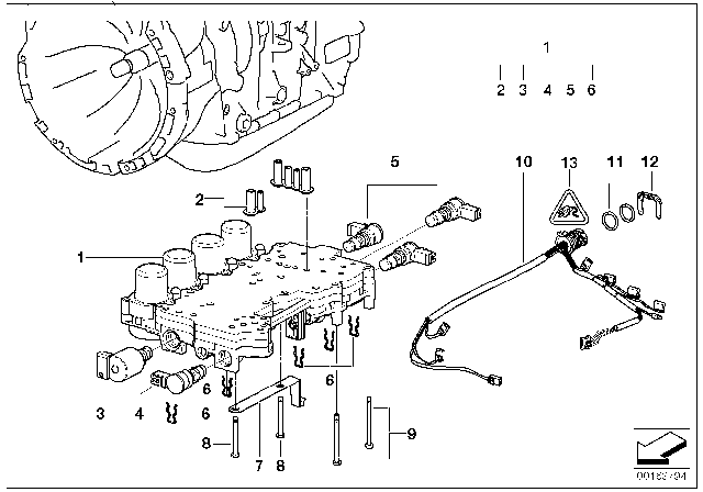 2005 BMW 325i Control Unit With Mounting Parts (A5S360R/390R) Diagram