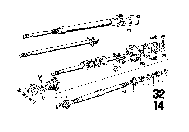 1970 BMW 2800CS Steering Column Diagram 2