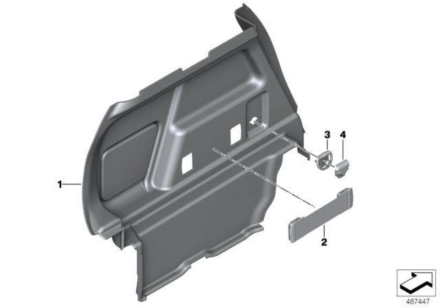 2020 BMW X2 Trunk Trim, Left Diagram for 51477423243