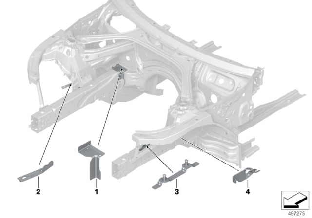 2020 BMW 330i xDrive Front Body Bracket Diagram