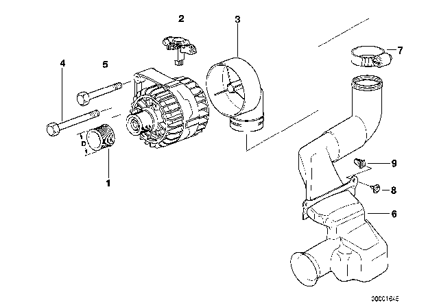 2000 BMW 528i Alternator, Individual Parts Diagram 3