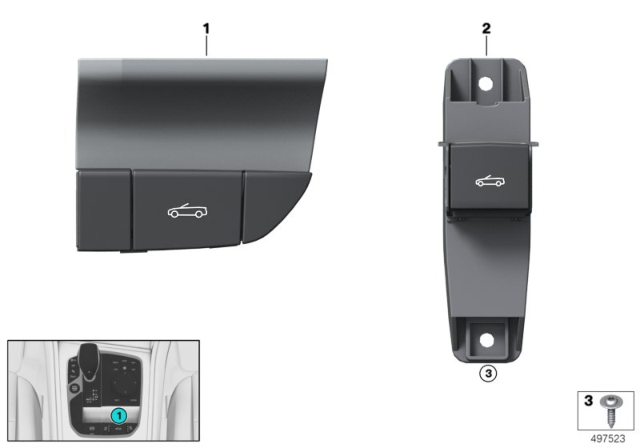 2020 BMW 840i xDrive CONVERTIBLE TOP SWITCH Diagram for 61319473613