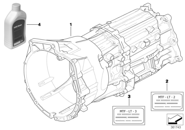 2007 BMW 335xi Manual Gearbox GS6X53DZ-4-Wheel Diagram