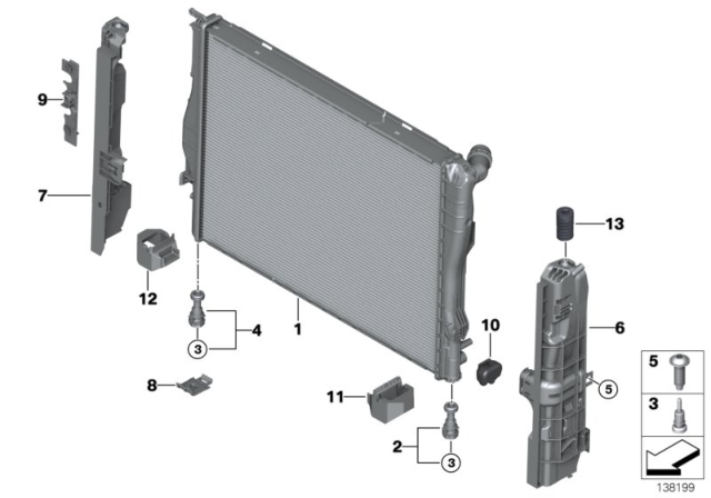 2010 BMW 335d Radiator Diagram for 17117794488