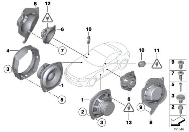 2016 BMW Z4 Loudspeaker Diagram 1