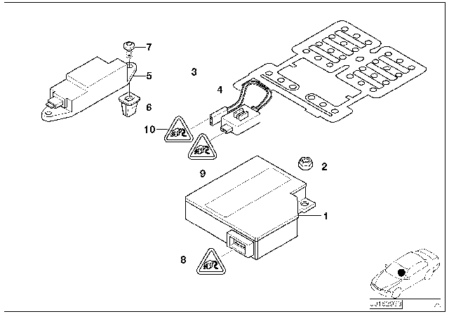 2003 BMW X5 Electric Parts, Airbag Diagram