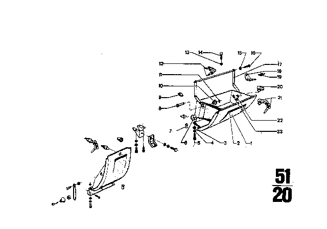 1971 BMW 3.0CS Glove Box Diagram