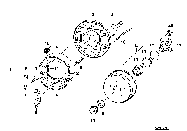 2003 BMW 325i Trailer, Individual Parts, Wheel Brake Diagram