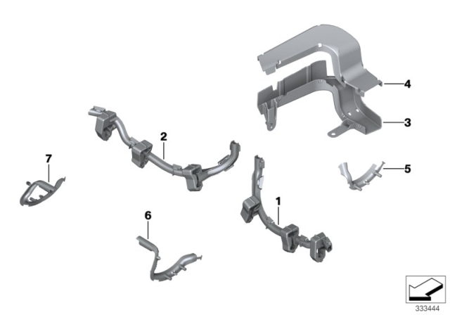 2012 BMW M6 Wiring Harness Covers / Cable Ducts Diagram 2