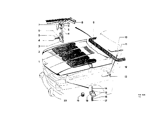 1969 BMW 2000 Engine Mood / Mounting Parts Diagram 1