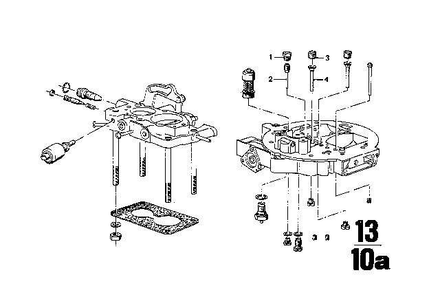 1971 BMW 3.0CS Carburetor - Nozzles / Gasket Set Carburetor Diagram 2