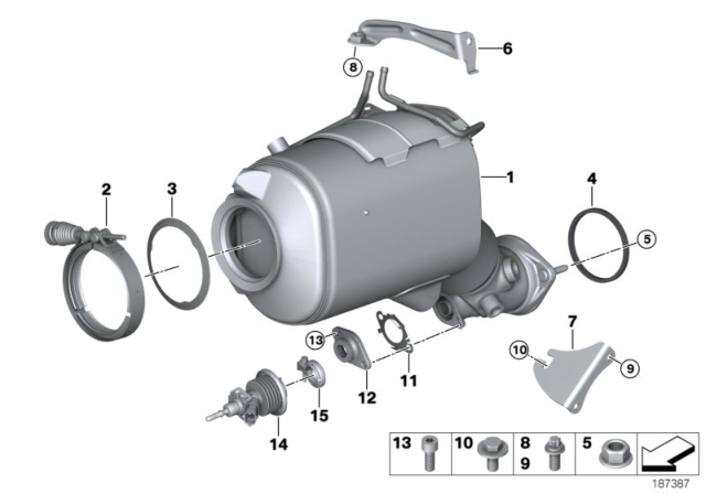 2009 BMW 335d Exhaust Pipe Diagram for 18308512290