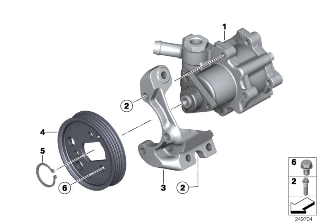 2013 BMW X1 Power Steering Pump Diagram for 32416798865