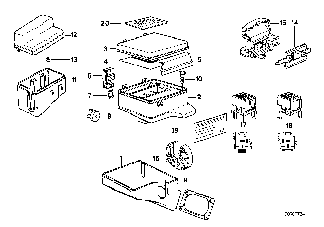 1994 BMW 740iL Fuse Box Diagram