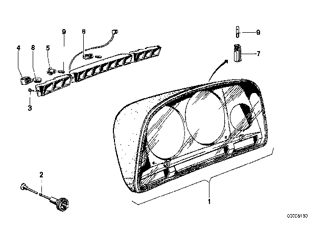 1975 BMW 530i Instruments Combination - Single Components Diagram