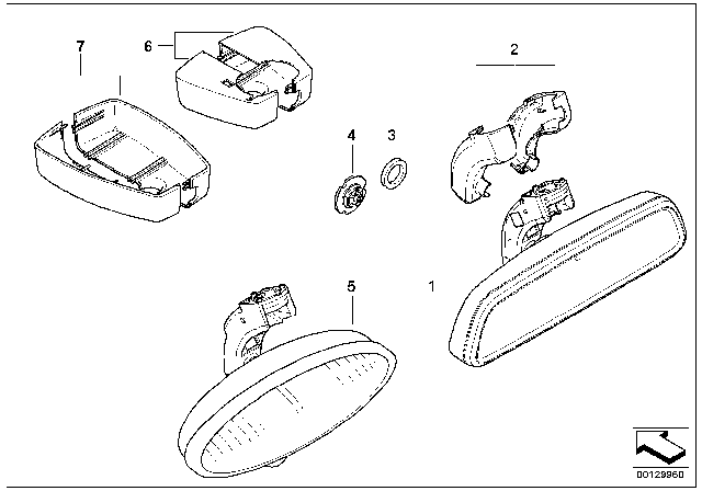 2004 BMW 325Ci Interior Mirror Diagram