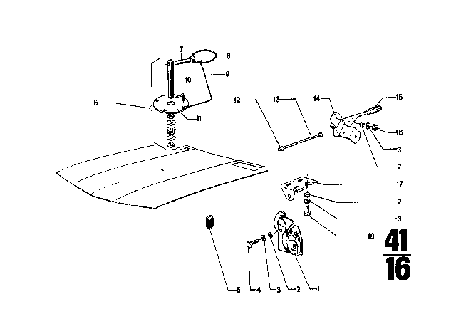 1972 BMW 3.0CS Lever Diagram for 51231810980