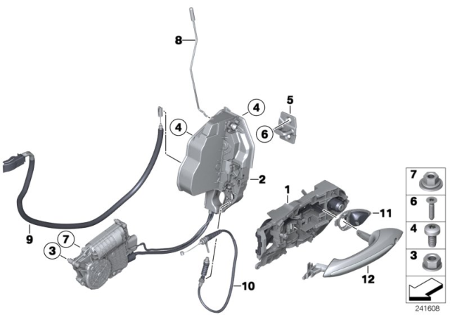 2017 BMW 640i xDrive Locking System, Door Diagram