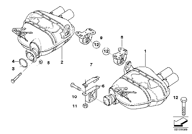 2006 BMW Z4 M Rubber Mounting Right Diagram for 18207836638