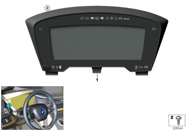 2015 BMW i8 Speedometer Instrument Cluster Diagram for 62106838494