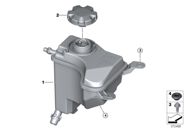 2018 BMW X1 Expansion Tank Diagram