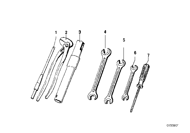 1977 BMW 530i Tool Kit Small Diagram