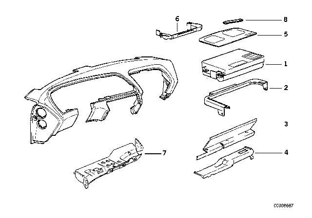 1995 BMW 850Ci Cover Diagram for 51458128763